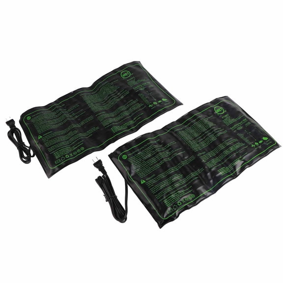 YAHHU 2Pcs Waterproof Seedling Heating Mat Plant Seed Germination Pad, High Quality PVC and Silicone Construction, 19.7 x 10 Inches / 50 x 25.5 cm (US Plug)