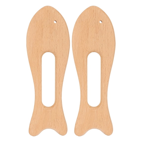 YAHHU 2Pcs Wooden Gua Sha Board Fish Shape Polished Beech Sturdy Safe Smoothing Massage Tool for Arms Legs Back (7.9 inches / 20 cm)