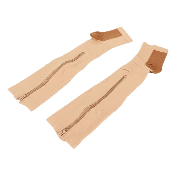 YAHHU 2Pcs Zipper Compression Socks, High Stretchy Breathable Open Toe Calf Stockings for Walking, Running, Sports, Recovery. Size XXL. Package: 7.1 x 4.3 x 1.2 inches.