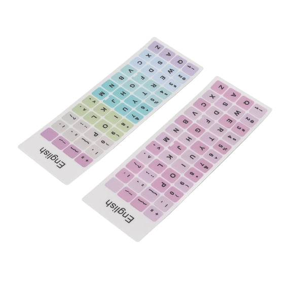 YAHHU 2pcs Keyboard Stickers Colorful English Language Dustproof Waterproof Coating PVC Material Computer Keycaps Stickers A 10 inches / 25.4 cm