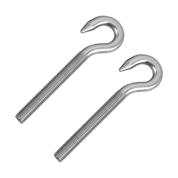 YAHHU 2pcs M12 Screw Hook Stainless Steel High Hardness Cup Hooks Screw-In Ceiling Wall Hooks Heavy Duty Hangers 5.7 inches / 14.6 cm