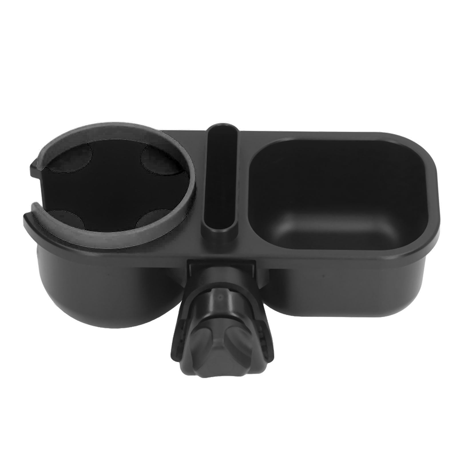 YAHHU 3 in 1 Baby Stroller Bottle Holder Prevent Slipping 360 Degrees Rotating Drink Cup Holder with Phone Holder Black Universal Fit 9.45 inches / 24 cm