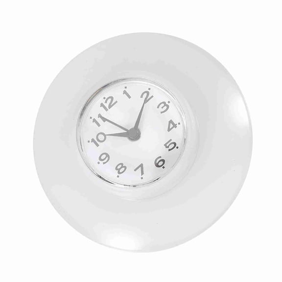 YAHHU 3.4-Inch Mini Waterproof Quartz Wall Clock with Suction Cup Non-Ticking Decorative Mirror Clock for Bathroom Kitchen Shower, 3.4 Inches / 8.6 cm White