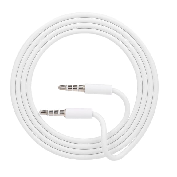 YAHHU 3.5mm Jack Auxiliary Audio Cable Male to Male Stereo Audio Extension Cord, Premium White AUX Cable for Car, Phone, Speaker, and Laptop (1m / 39.37 inches, 1 Pack)