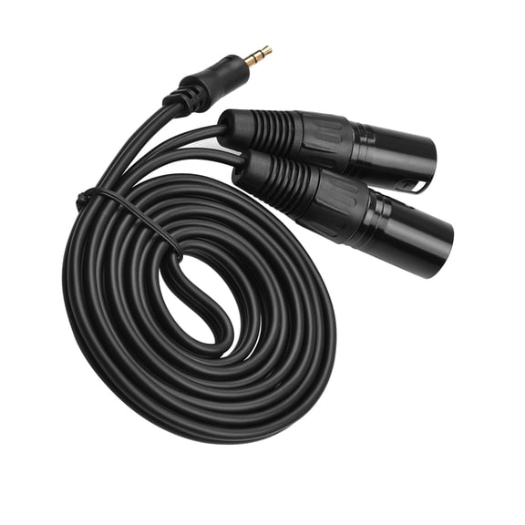 YAHHU 3.5mm to Dual XLR Cable Male 1/8 Inch TRS Audio Adapter Stereo Microphone Cable 4.9Ft 1.5m