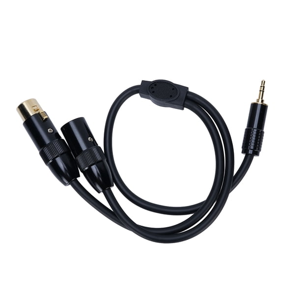 YAHHU 3.5mm to XLR Splitter Cable 1.64 ft / 0.5m Length TRS Stereo Plug to Dual 3-Pin XLR Male and Female Interconnect Audio Y Adapter Cord