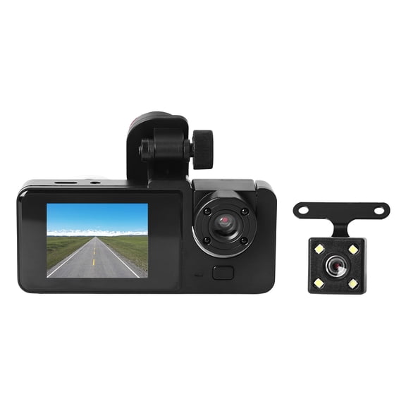 YAHHU 3 Channel Dash Cam Front Inside Rear 1080P Night Vision Parking Monitoring Driving Recorder for Cars, Auto DVR / 6.3 x 4.33 in