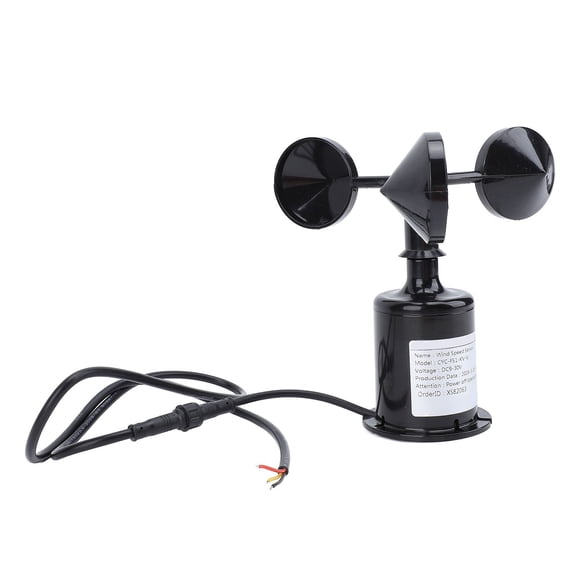 YAHHU 3 Cups Wind Speed Sensor Ultrasonic Anemometer, Weather Resistant High Accuracy DC 9-30V Wind Transducer for Agriculture and Industry