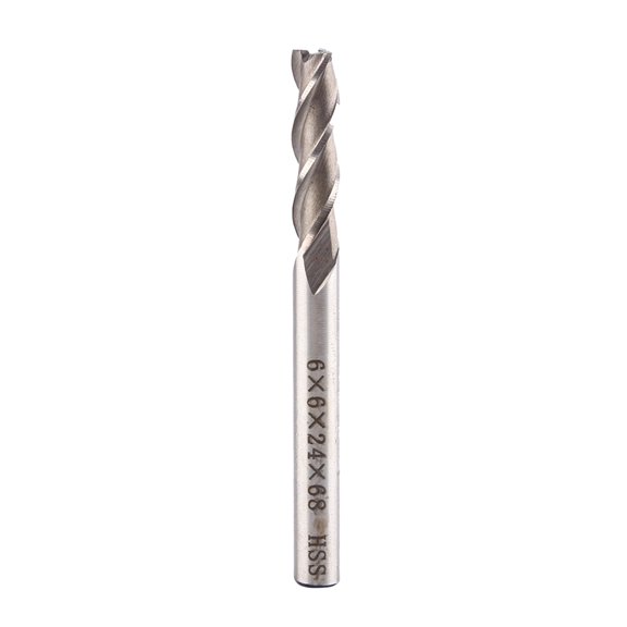 YAHHU 3 Flute HSS & Aluminium Extra 6mm End Mill Milling Cutter CNC Bit Extended High-Density Polished Wear-Resistant Super Hard Straight Shank Routing Bits For Cutting And Hook Slots