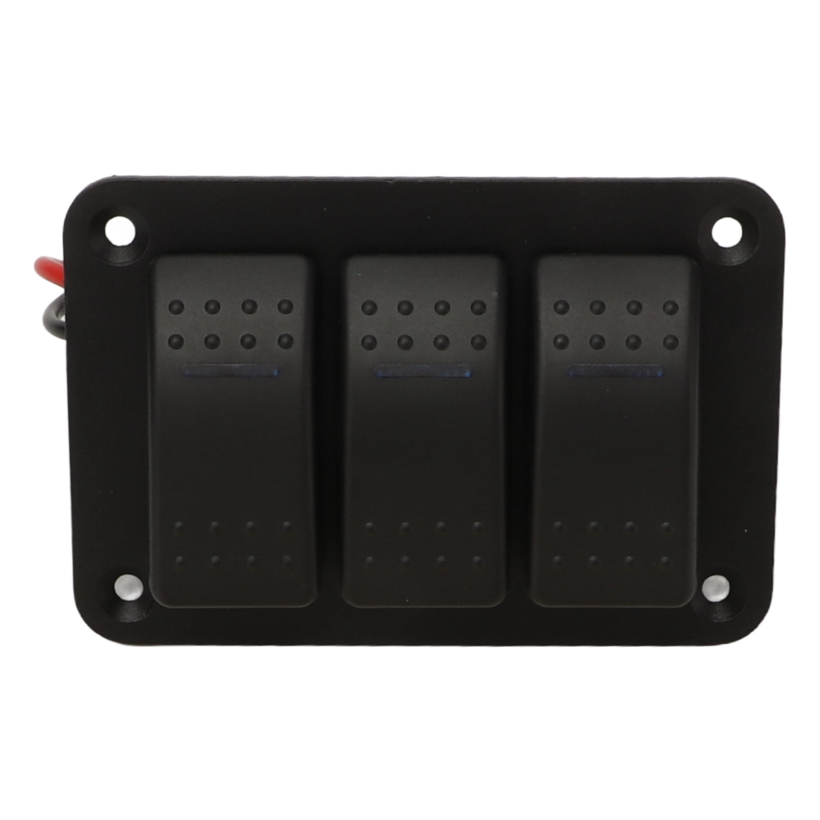 YAHHU 3 Gang Rocker Switch Panel IP65 Waterproof DC12-24V Blue Light Universal for Boats Marines Trucks (4.33 inches / 11 cm)