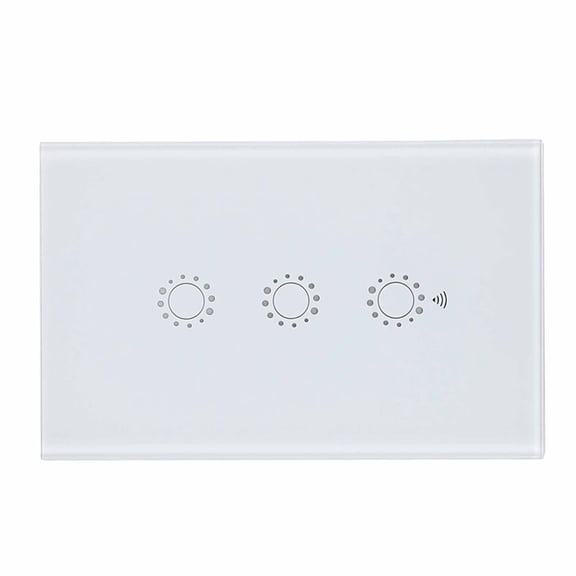 YAHHU 3-Gang Smart WIFI Wireless Touch Switch Panel, Remote APP & Voice Control Compatible, Elegant Tempered Glass Wall Switch, White Finish (5.51 inches / 14.00 cm), Neutral Required