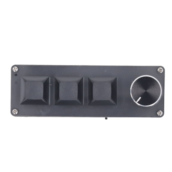 YAHHU 3 Key Keyboard USB Wired 2.4G Wireless Hot Swappable Programmable Keypad with Knob, Black