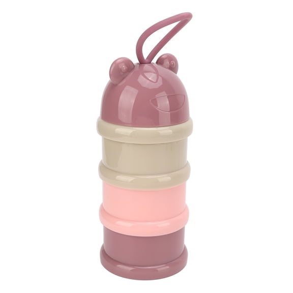 YAHHU 3 Layers Baby Milk Powder Formula Dispenser, Detachable Portable Stackable Rotation Baby Snack Storage Container, Light Pink