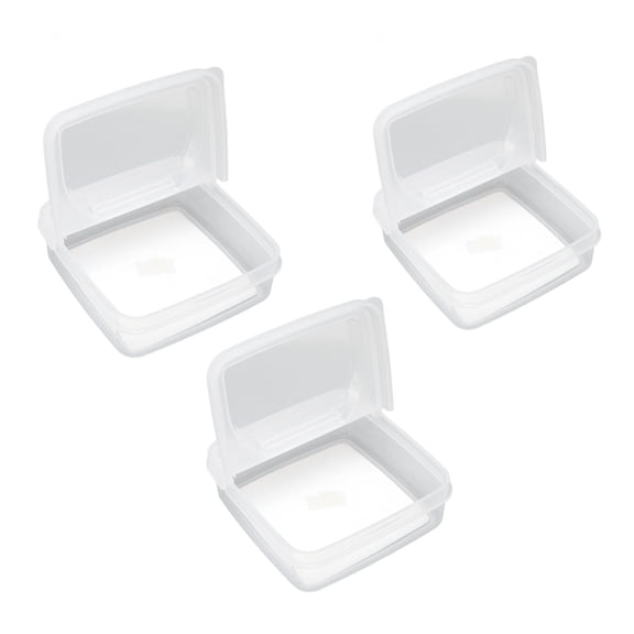 YAHHU 3Pack Clear FlipLid Cheese & Fruit Storage Boxes Transparent PP, Airtight, SpaceSaving, Durable Kitchen Containers
