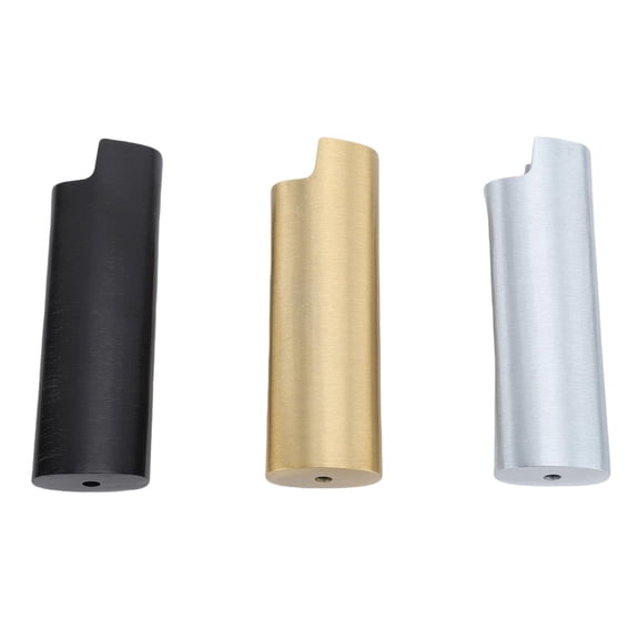 YAHHU 3 Pcs Metal Lighter Case 3.15 inches / 8.0 cm Cover Holder Zinc Alloy Black Gold Silver Set