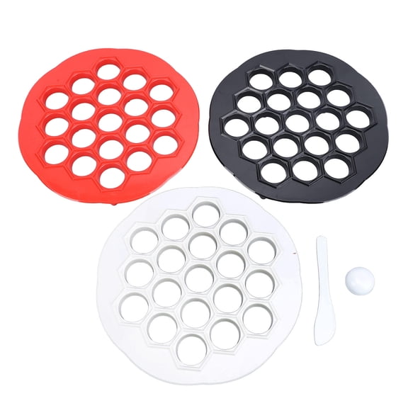 YAHHU 3-Piece Russian Dumpling & Ravioli Maker 19 Holes, Food-Grade ABS, Easy Clean, Multifunctional Kitchen Tool