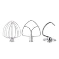 thumbnail image 1 of YAHHU 3‑Piece Stainless Steel Stand Mixer Attachments – Dough Hook, Flat Beater, Wire Whip, Tilt‑Head for Kitchen Mixers, 1 of 12