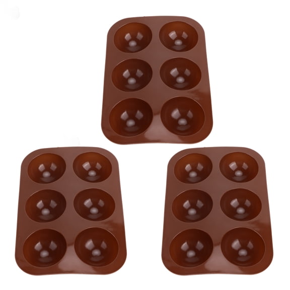YAHHU 3 Pieces Silicone Baking Mold 6 Holes Semi Sphere Non-Stick Molds for Hot Chocolate Bombs Cake Jelly Pudding Dome Mousse Maker Professional Home Kitchen Tool