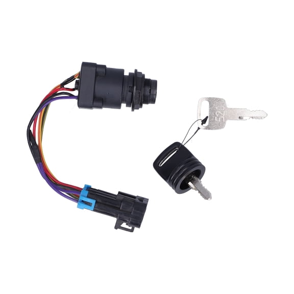 YAHHU 3 Position Boat Ignition Key Switch Kit 893353A03 Replacement Parts Fit for Mercruiser DTS Engine Motor Accessory (Length 5 inches / 12.7 cm, Black)