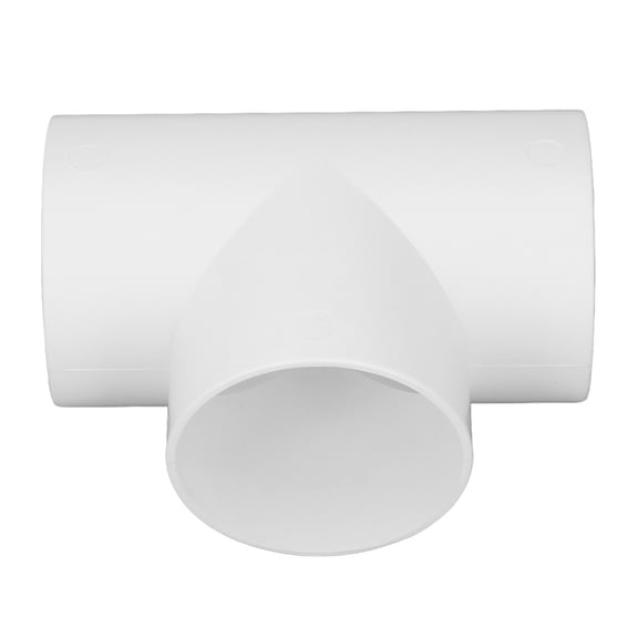 YAHHU 3 Way Duct Connector Corrosion Resistant PVC T Shape Round Pipe Fitting 3 Holes Hose Adapter Splitter 4in (10.16 cm)