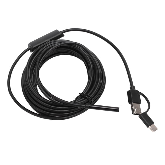 YAHHU 3-in-1 USB Borescope Inspection Camera, 5.5mm Ultra-Thin Lens IP67 Waterproof Endoscope with 6 Adjustable LEDs for Android and PC Windows, 16.4 ft / 5 m Snake Cable