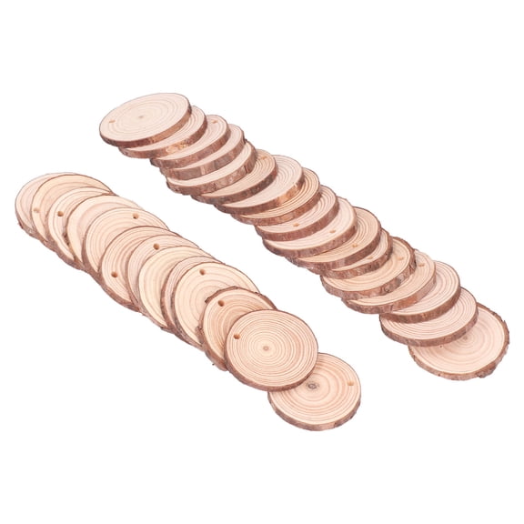 YAHHU 30 Pcs Wood Chips DIY Pure Natural Creative Wood Crafts Painting Round Pine Wood Circles 3.15 inches / 8 cm Unfinished Wood Discs