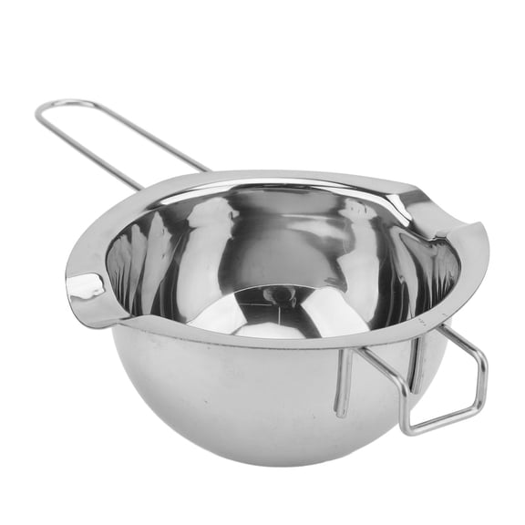 YAHHU 304 Stainless Steel Double Spout Chocolate Boiler Pot For Melting Butter Candy Candle Making Essential Kitchen Baking Tool 17.6oz / 500ml Silver