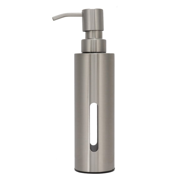 YAHHU 304 Stainless Steel Liquid Soap Dispenser Refillable Shower Gel & Lotion Bottle with Transparent Observation Window