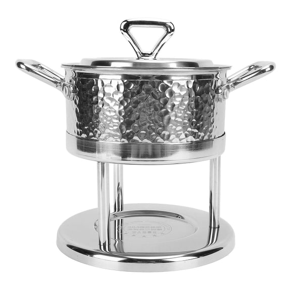 YAHHU 304 Stainless Steel Single Fire Stove  Compact 8.3x9.8x7.9 in. Food Warmer with Lid, Ideal for Dorms & Camping