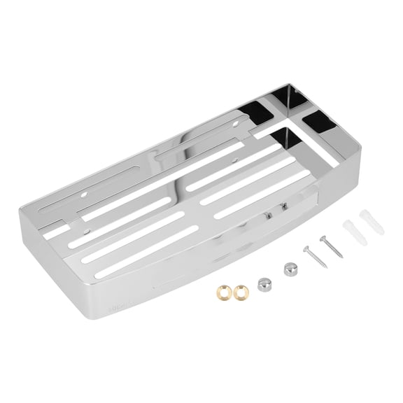 YAHHU 304 Stainless Steel Wall Mounted Soap Holder & Kitchen Sponge Tray, Modern Drain Storage Rack for Toilet Dorm Bathroom, 12.6 Inches / 32 cm Length