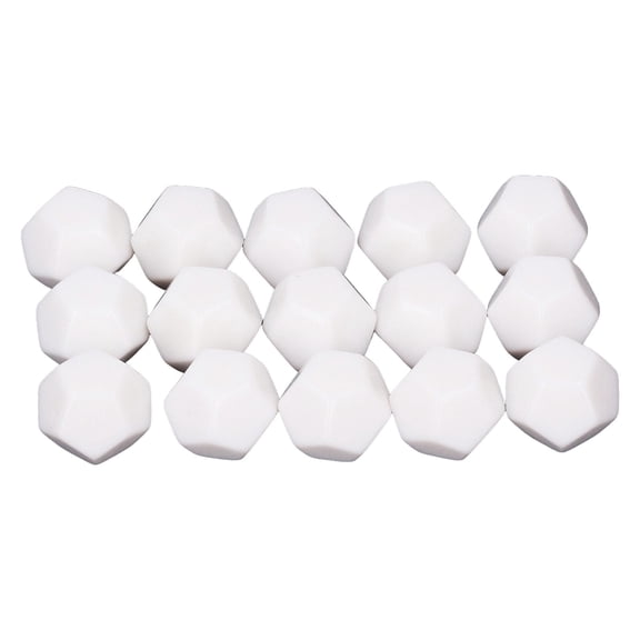 YAHHU 30PCS 12 Sided Blank Dice Plastic Write On Teaching Dice Cubes Polyhedral Dice Kit for Entertainment Education Board Games DIY Customization 0.9 inches / 2.2 cm White