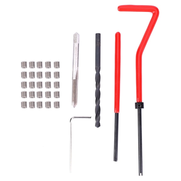 YAHHU 30Pcs Thread Repair Kit Stainless Steel Twisted Drill Tap Wrench Insert Tool M4x0.7 (7.08 inches / 18 cm)[cite: 1]