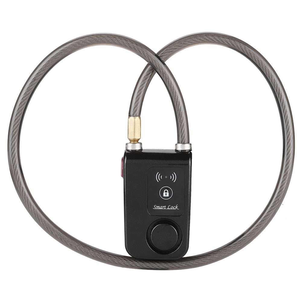 YAHHU 31.5 in / 80 cm Smart Keyless Bluetooth Lock Waterproof 110dB Wire Rope Anti-theft Alarm Bicycle Lock