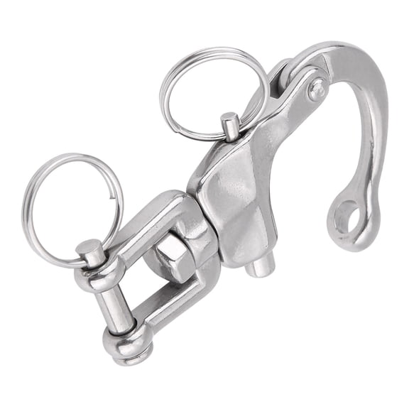 YAHHU 316 Stainless Steel Jaw Swivel Snap Shackle Heavy Duty Boat Accessories for Sailboat Spinnaker Halyard (2.8 inch / 7 cm)