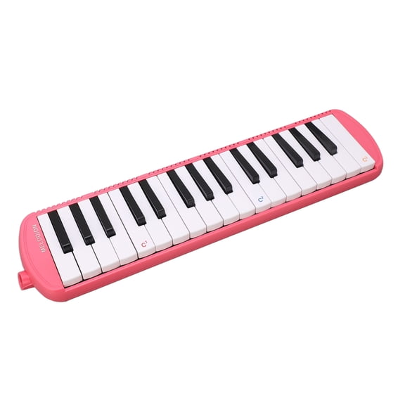 YAHHU 32 Key Melodica Musical Instrument Mouth Piano Keyboard with Carrying Bag Blowpipe Mouthpiece for Beginners Students Kids Adults Musical Education Instrument, Pink Color