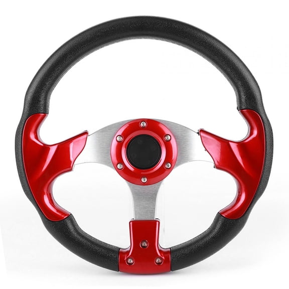 YAHHU 320mm / 12.5 inches Racing Car Steering Wheel with Horn Button PVC Red Color Universal Modified Sport Drift Wheel