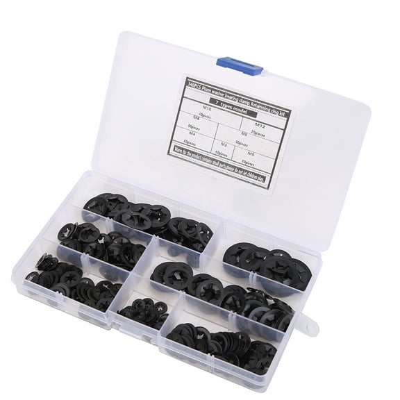 YAHHU 340 Pieces Internal Tooth Starlock Washers Fasteners Assortment Kit Manganese Steel Hardware Supplies M3-M12 Multi-Size Hardware Washers For Industrial Shock Absorption And Repair