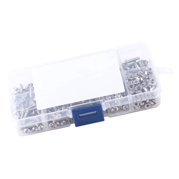 YAHHU 340pcs M3 Stainless Steel SS304 Button Head Hex Socket Screw Bolt Nut Assortment Kit
