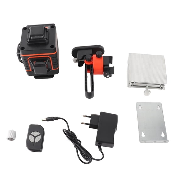 YAHHU 360 Degree Laser Leveler 16 Lines 4D Green Beam Self Leveling Tool Omni Directional Measurement Device with Remote Control Wall Fixing Plate Lift Table and 3000mAh Battery EU Plug
