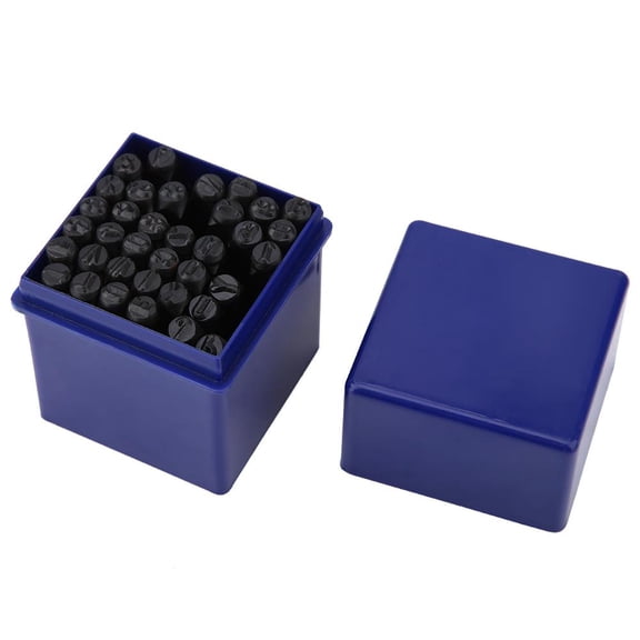 YAHHU 36pcs/set 5mm / 0.20 inches Steel Alphabet Letter & Number Stamp Punch Die Tool Kit