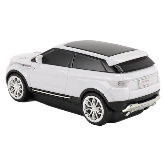 YAHHU 3D Car Shape Wireless Mouse 1600 DPI 2.4G Optical Computer Gaming Mice for Mac PC Laptop Desktop, White