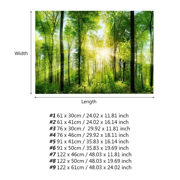 YAHHU 3D Effect Adhesive Forest Poster for Aquarium Fish Tank Decoration Background, 24.02 x 16.14 inches (61 x 41 cm)