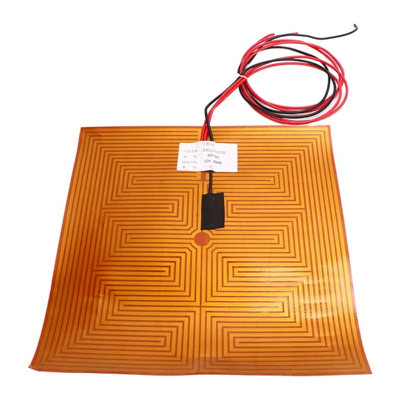 YAHHU 3D Printer Heating Pad Polyimide Film Heater Bed 11.8 inches / 300 mm Fast Efficient Strong Adhesive 12V 400W for Heatbed Replacement Parts Accessories Upgrade High Temperature Power