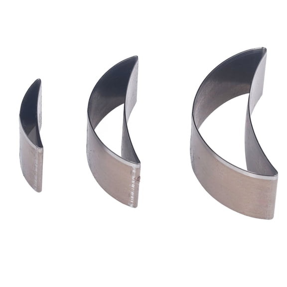 YAHHU 3PCS Alloy Steel Curved Moon Shape Hollow Punch Cutting Die Set for Leather Fabric Polymer Clay Punching DIY Crafting