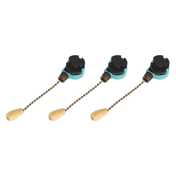 YAHHU 3Pcs Ceiling Light Pull Chain Switch 3 Speed 4 Wire Fan Lamp Switch for Ceiling Lamp Wall Lamp Bronze