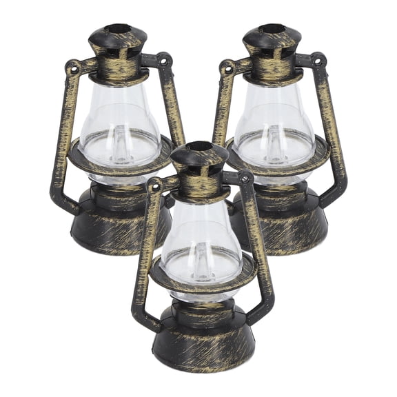 YAHHU 3Pcs Dollhouse Miniature Kerosene Lamp Retro DIY Illuminated Light for 1/12 1/6 Decorations[cite: 1]
