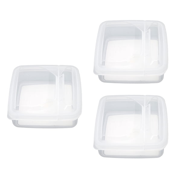 YAHHU 3Pcs Flip Lid Cheese Container Transparent Clear PP Food Storage Box Case Organizer for Fridge Kitchen, Stackable Airtight Refrigerator Holder, 5.51 inches / 14 cm