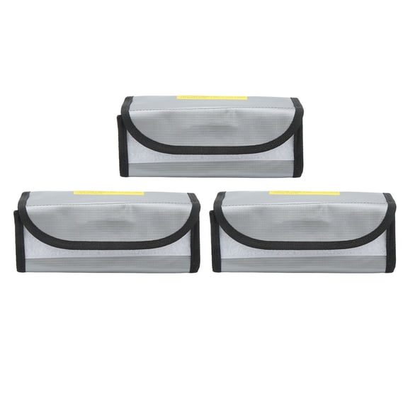 YAHHU 3Pcs Lipo Battery Safe Bag Fireproof Explosionproof Practical Storage Charging Organizer (7.87 inches / 20 cm)