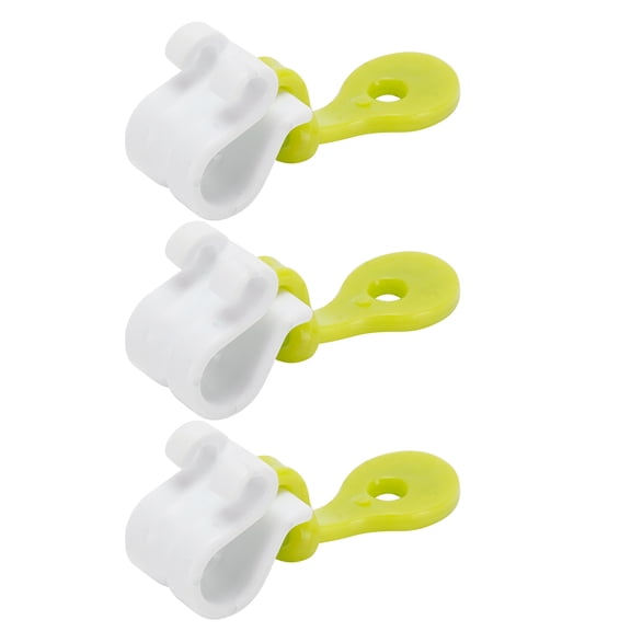 YAHHU 3Pcs Pastry Bag Clips Reusable Icing Bag Tie Buckles Fondant Cake Decorating Tool, Plastic & Silicone, Green/White (2.2 in / 5.5 cm)