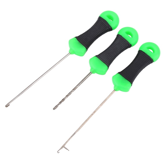 YAHHU 3Pcs Stainless Steel Carp Fishing Splicing Needle Baiting Hook Drill Rig Tools, Portable Terminal Tackle Accessories for Sea & Freshwater Anglers (5.91 inches / 15 cm)